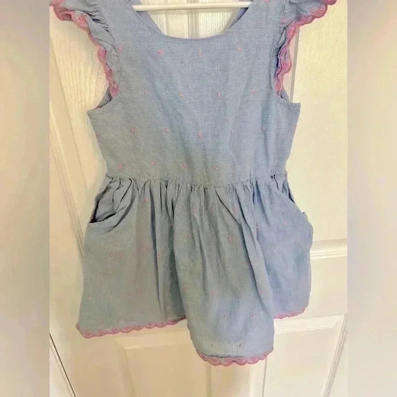 Gap Kids Blue Dress with Pink Polka Dots size Small - Picture 3 of 4